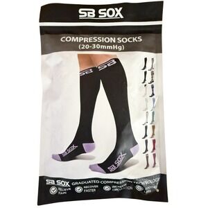 SB SOX compression socks 20-30 MmHg Black And Purple